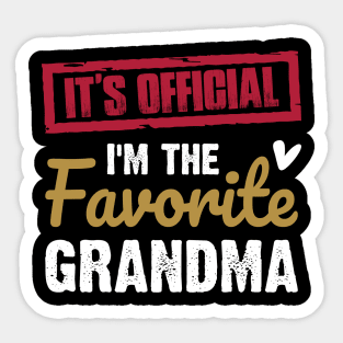 It's Official I'm The Favorite Grandma Vintage Grandmother | Funny family Sticker